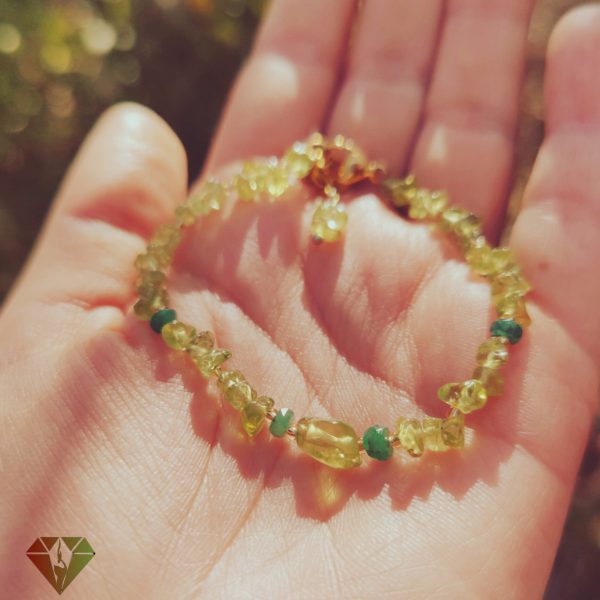 دستبند زنانه زمرد و زبرجد