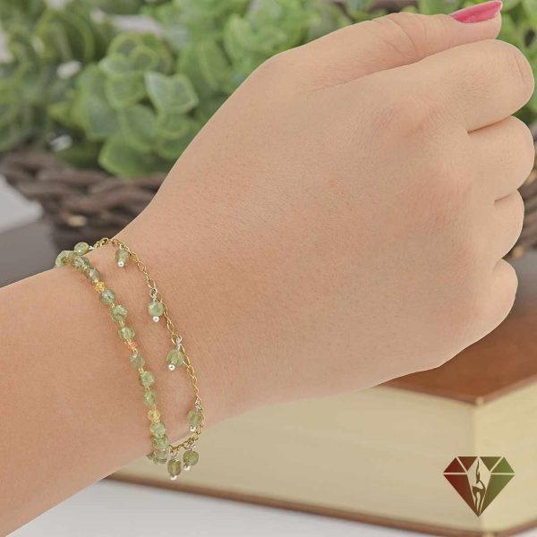 دستبند زنانه (زبرجد و یاقوت زرد)