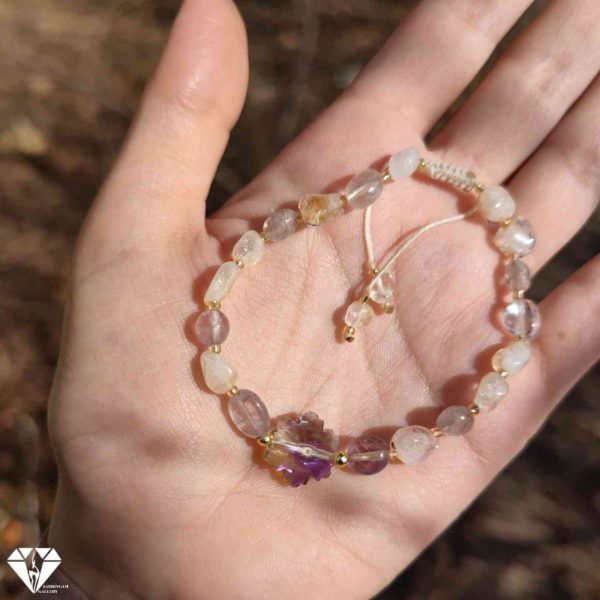 دستبند زنانه آمیتیست و سیترین