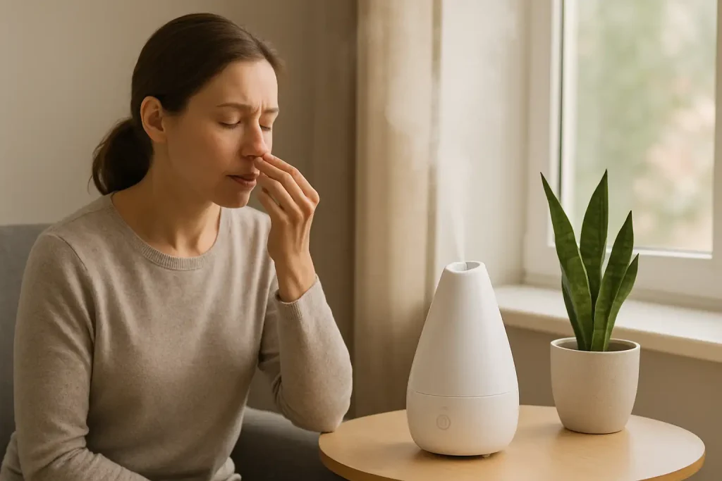 بخور آب داغ برای درمان خانگی گرفتگی بینی هنگام خواب