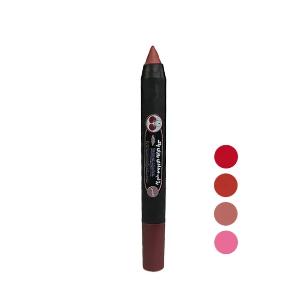 رژ لب مدادی طبیعی روزی پاک ساخته‌شده از موم عسل، روغن کرچک و رنگ معدنی با ماندگاری بالا و رنگ طبیعی روی لب‌ها