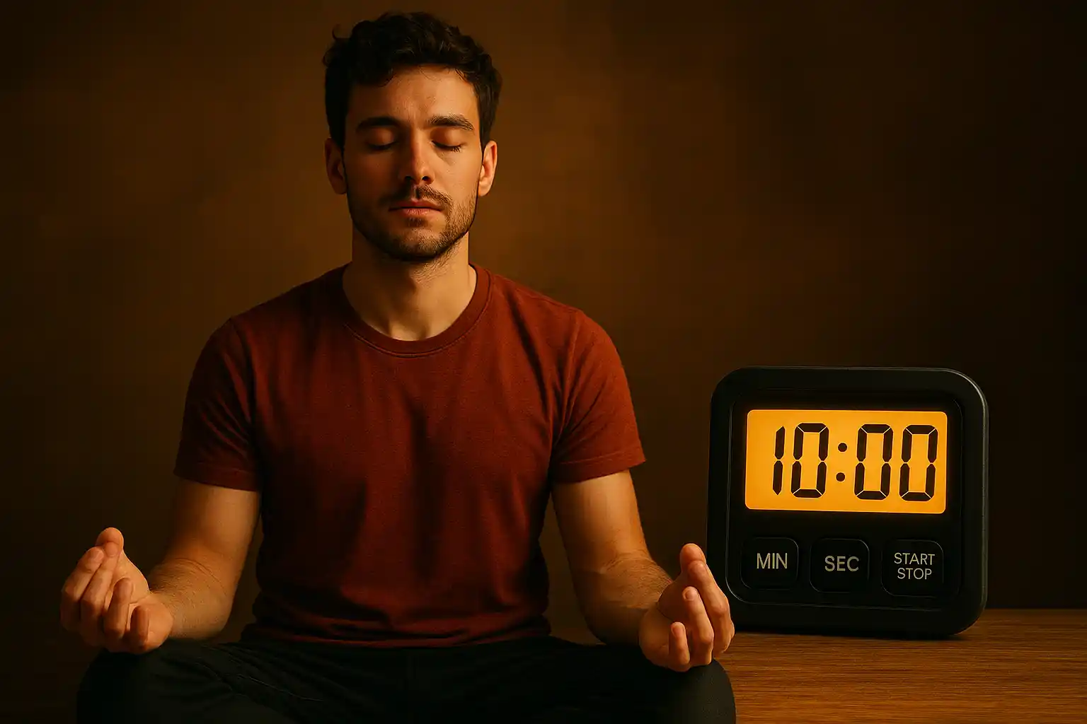 مردی در حال انجام تمرینات تنفسی برای کنترل انزال