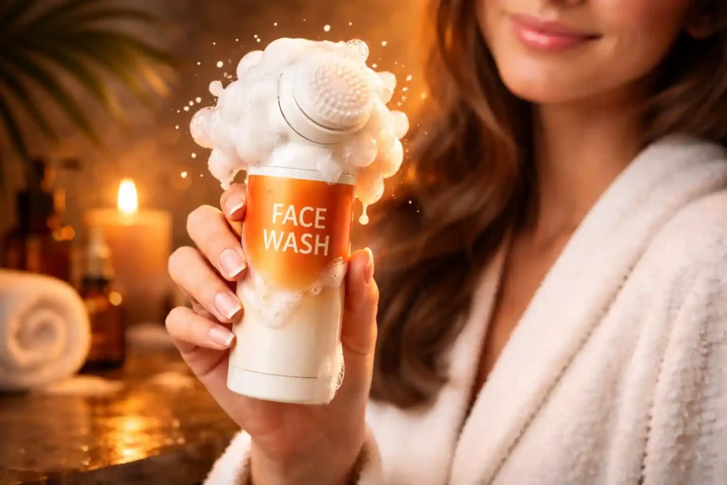 فیس واش چیست و چگونه به پاکسازی و سلامت پوست صورت کمک میکند.بهترین زمان استفاده از فیس واش در روتین صبح و شب